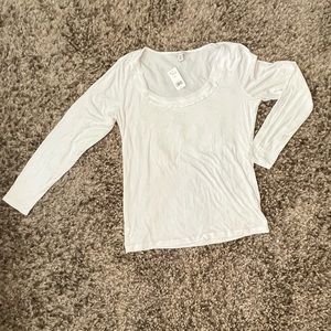 Banana Republic Long Sleeve White T-Shirt